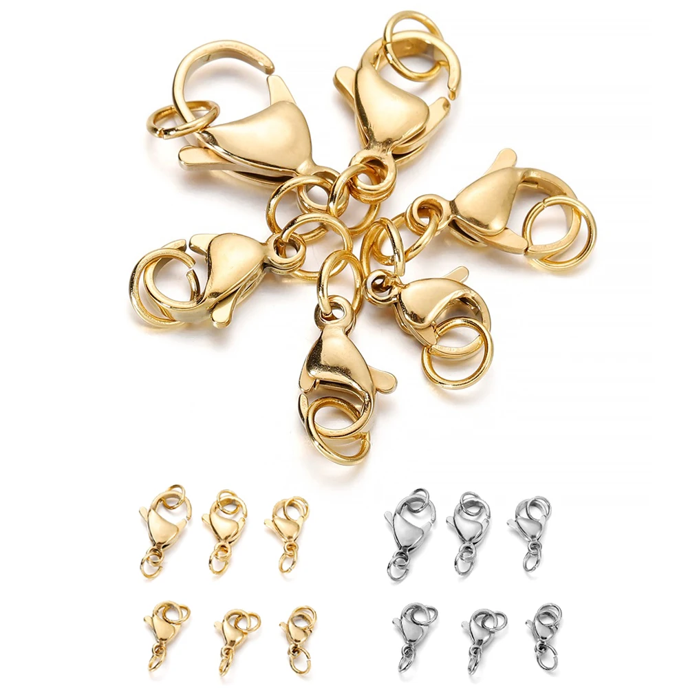 30 Stks/partij Roestvrijstalen Kreeft Klauw Gespen Springringen Voor Diy Kettingen Armband Connector Sieraden Bevindingen Maken Benodigdheden