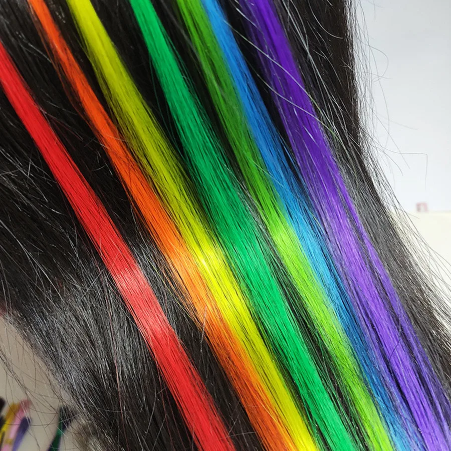 Tổng Hợp Tóc Cầu Vồng Giả Làm Tóc Màu Kanekalon Tôi-Đầu Keratin Fusion Cho Tóc Sợi Tóc miếng