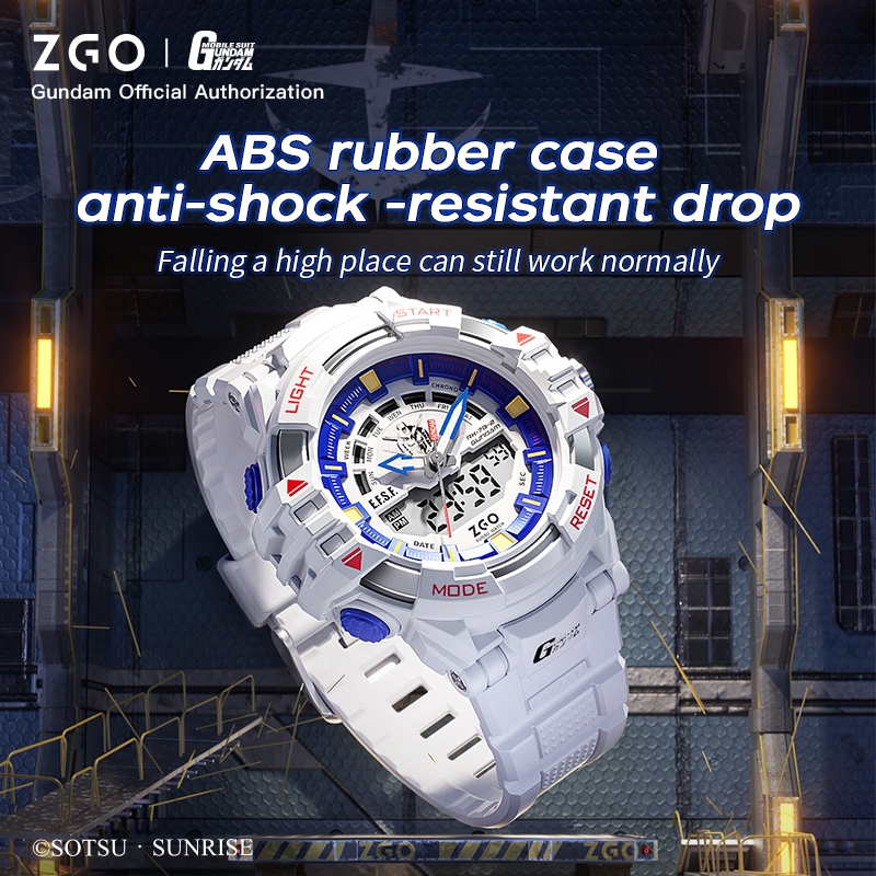 Reloj ZGO X Gundam para niños, relojes digitales electrónicos deportivos mecánicos impermeables para estudiantes de secundaria, regalo para adolescentes 872