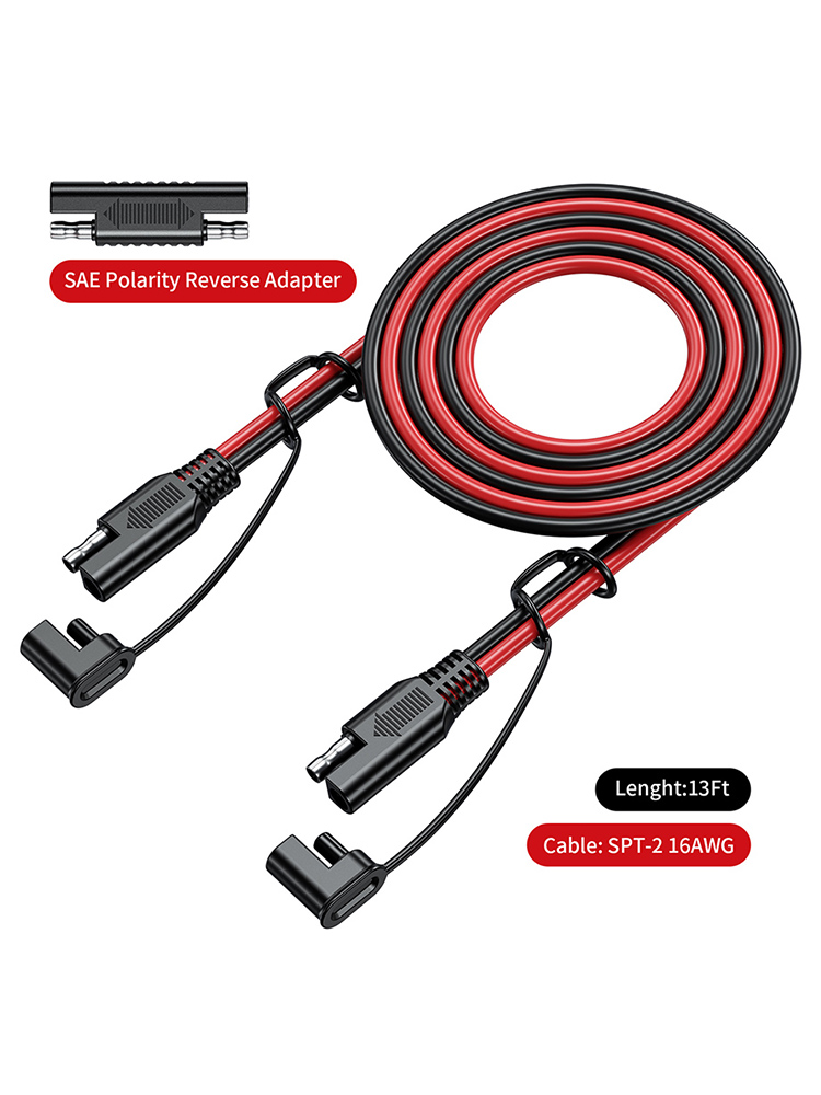 SAE Para SAE, Cabo de carregamento da bateria, 12V-36V Solar Plug Cord, Cabo de extensão do carro 16AWG, Cabo impermeável