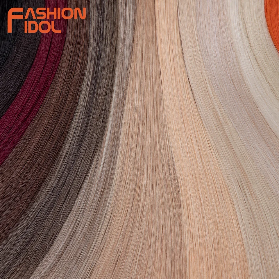 Yaki Thẳng Tóc Salon Tổng Hợp Tự Nhiên Tóc Bó Nhiều Màu Sắc Cao Nhiệt Độ Sợi Tóc Vàng Giả Tóc Miễn Phí Vận Chuyển