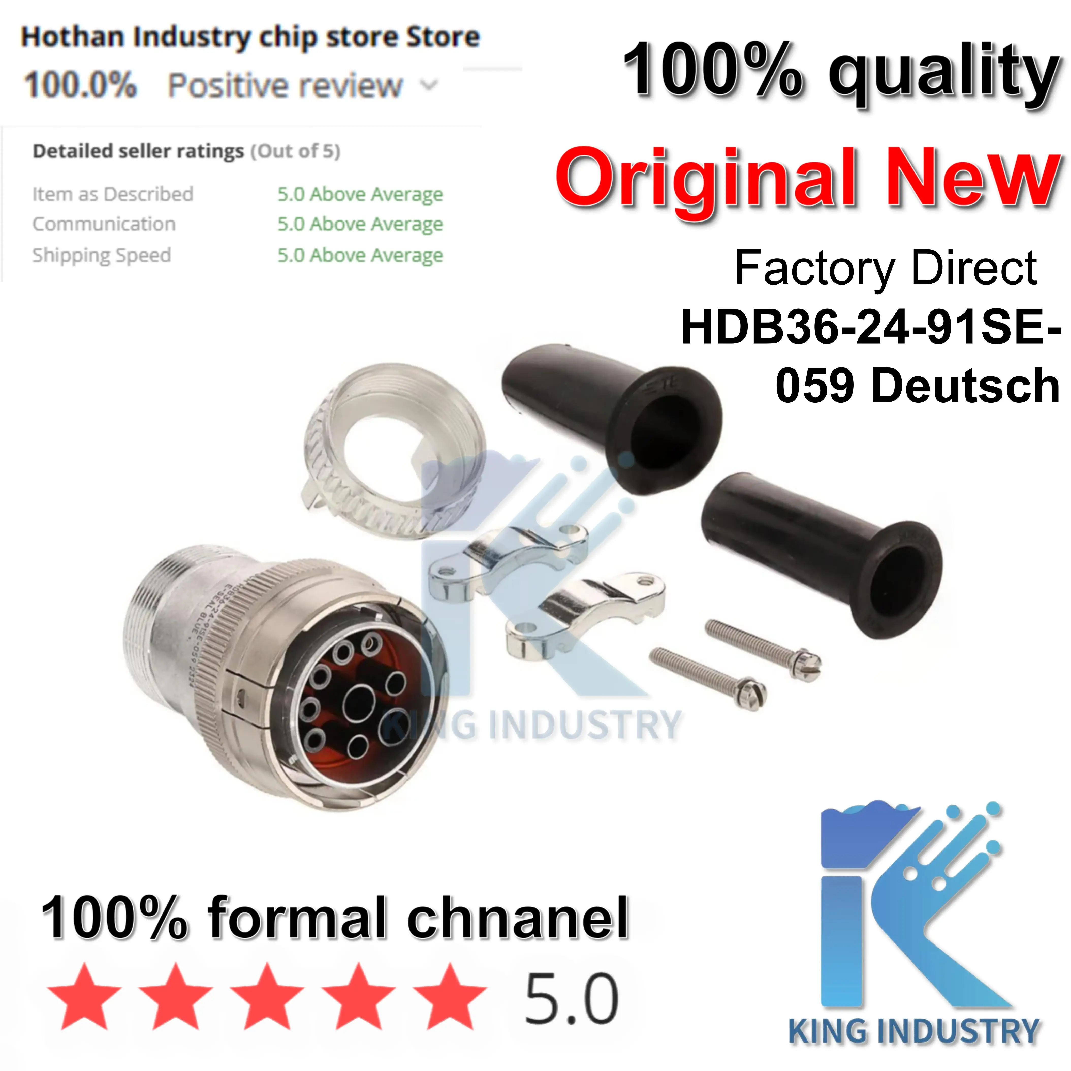 HDB36-24-91SE-059 Deutsch-conector de coche Original, genuino, resistente al agua, enchufe MaleFemale