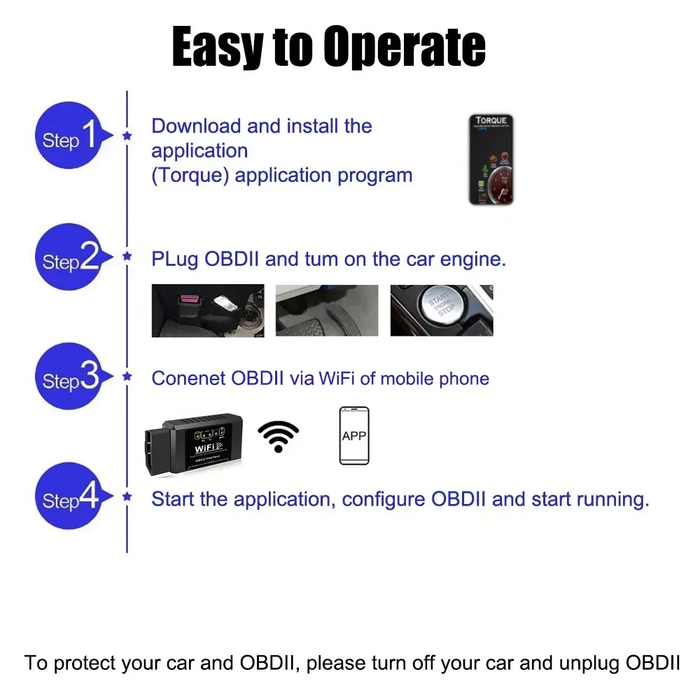 Elm327 wifi obd2 leitor de código scanner ferramentas diagnóstico do carro v1.5 wifi para android/ios/pc obd2 interface adaptador