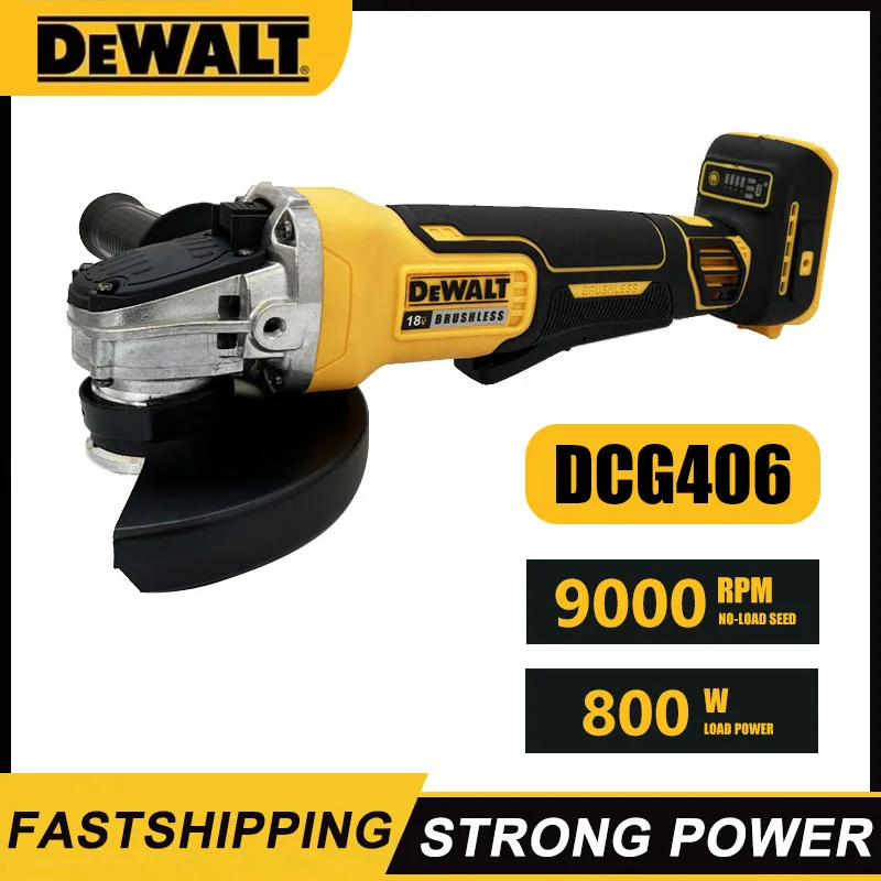 Dewalt-amoladora angular sin escobillas DCG406, 125MM, 9000RPM, cortadora inalámbrica, pulidora de impacto, herramienta eléctrica recargable de 20V
