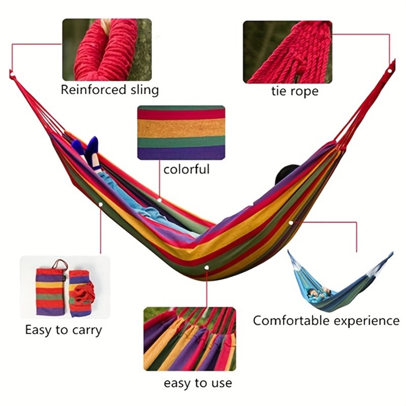 Portable Hanging Hammock Indoor Hammock Lazy Chair Travel Outdoor Camping Swing Chair Thick Canvas Bed Hammocks