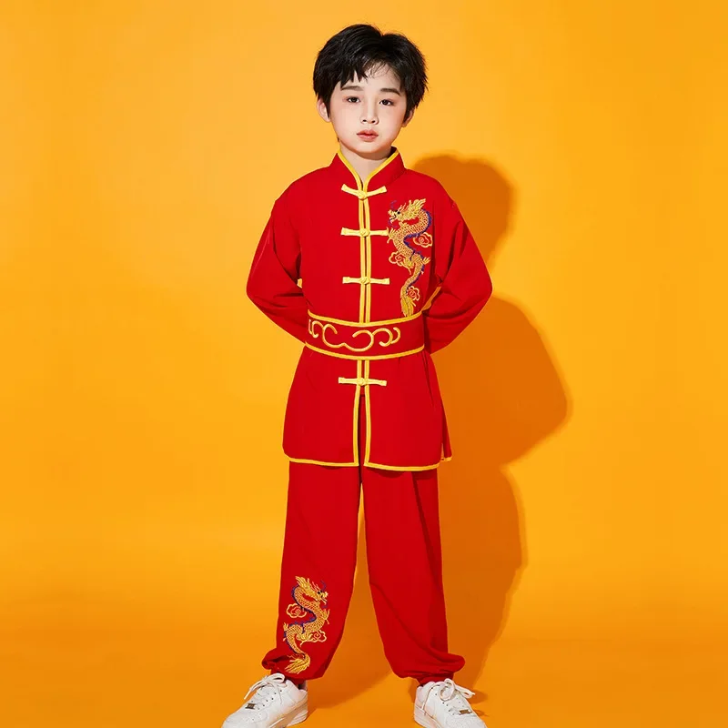 จีนแบบดั้งเดิม Wushu เสื้อผ้า Tai Chi เด็ก Kungfu ชุดใหม่ STAGE Performance Hanfu ศิลปะการต่อสู้เครื่องแต่งกายชุด