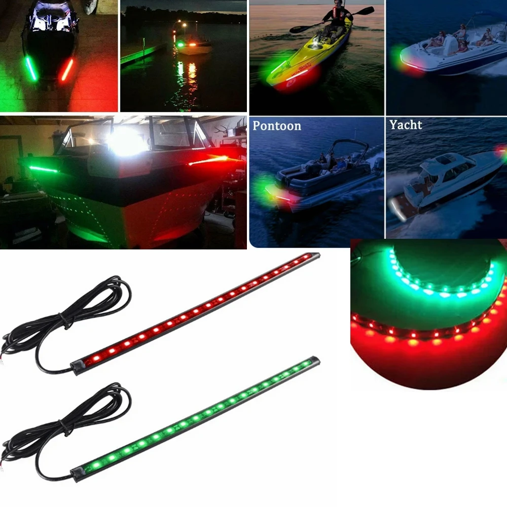 2 Stücke 30 cm 12 V LED-Streifen Licht Wasserdicht ROT & GRÜN für Bogen Boot Marine Navigation Kajak Kanu Deck Courtesy Bogen Anhänger Ponton
