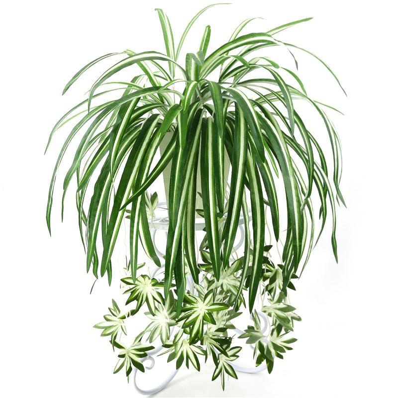 Artificial Plants Wall Hanging Chlorophytum Potted Green Plants PVC Fake Plants Simulation Flower Living Room Decor 65cm