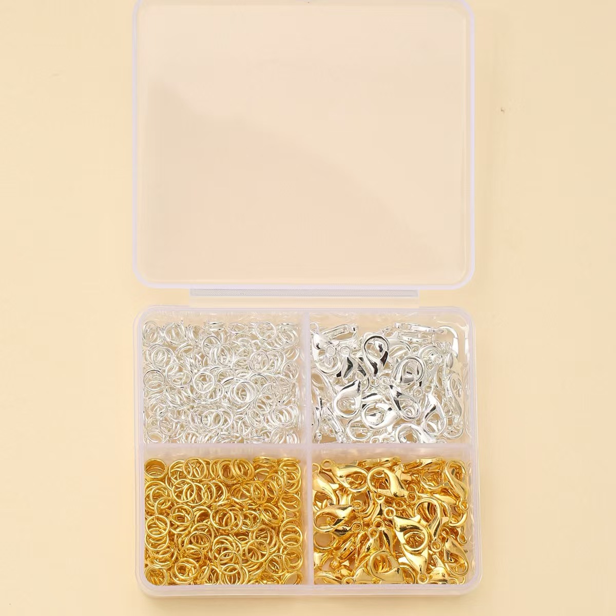 500 unids/caja oro plata cierre de langosta anillos abiertos para hacer joyería pulseras collares ganchos cierre de cadena accesorios DIY