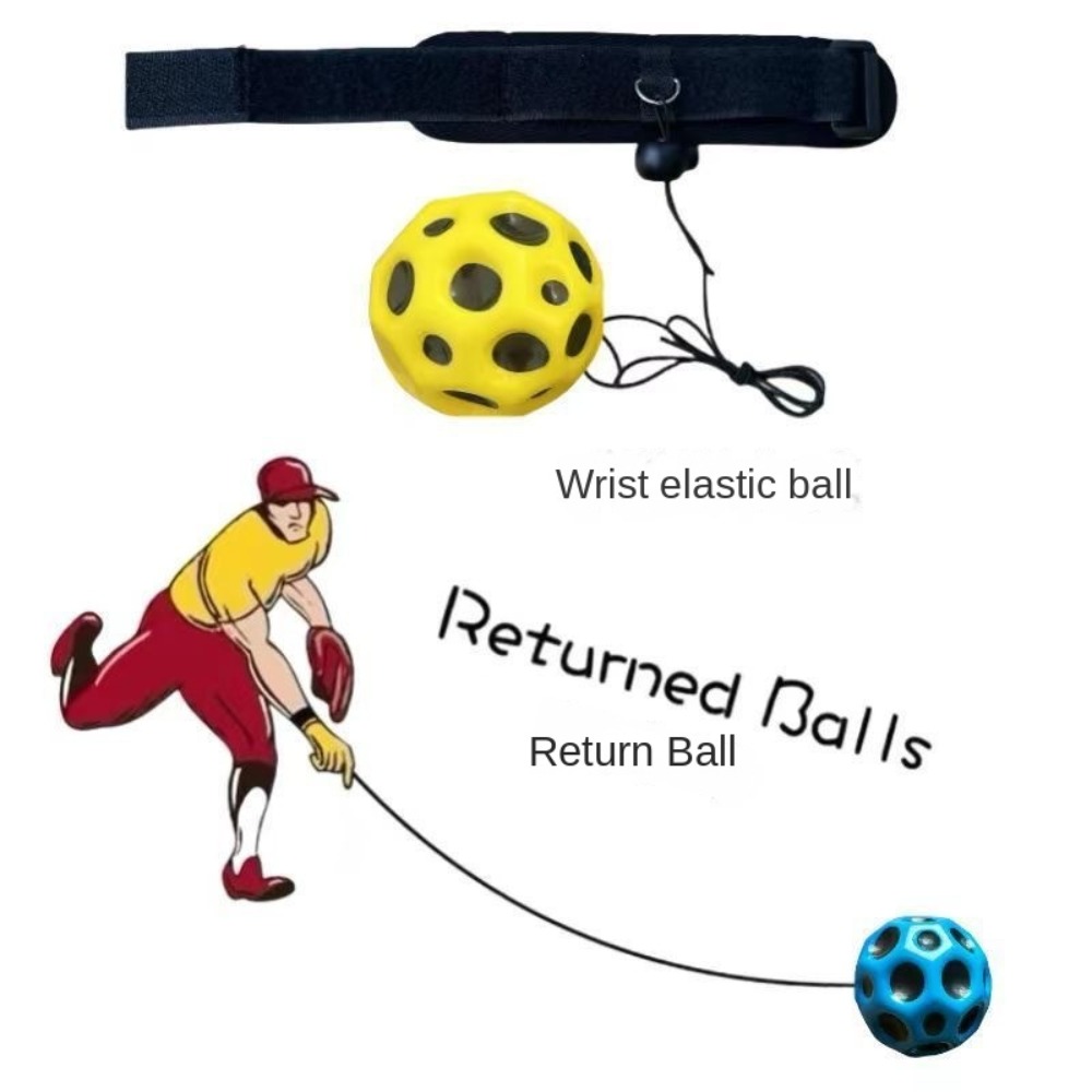 Jump Ball High Bouncing Ball Hand Ball Game Leisure Wrist Return Rubber Ball Exercise Fun Wrist Elastic Ball Kids Toy