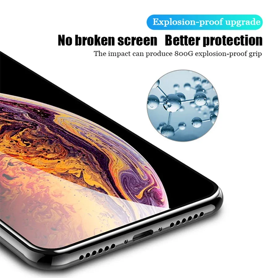 3 uds cubierta completa de vidrio templado para iPhone 7 8 6 6S 14 15 Plus SE 2020 Protector de pantalla para iPhone 13 12 11 XR X XS Max Pro Mini