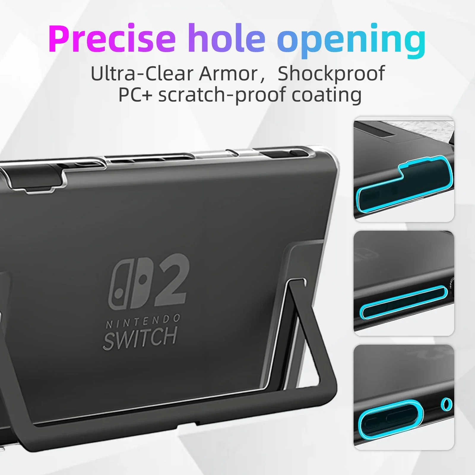 Transparent PC Hard Case for Nintendo Switch 2 Joycon Protective Shell Cover Switch2 Shockproof Protector Case Accessories