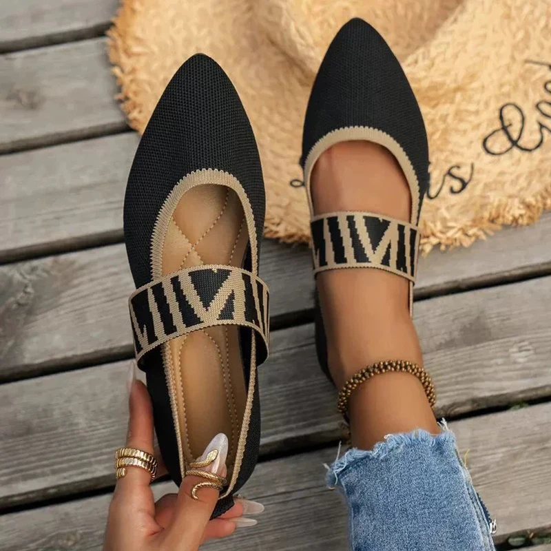Ballet Flats Sapatos Casuais para Mulheres, Sapatilhas de Mulher Elegante, Confortável Dedo Apontado, Salto Baixo, Descalço, Em Oferta, Frete Grátis