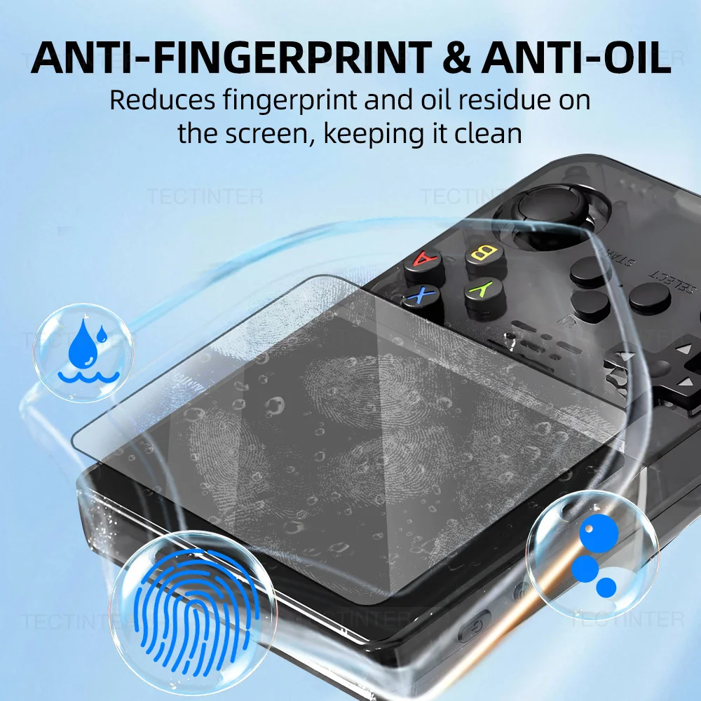 Screen Protector+Portable Carrying Case for R36S Handheld Console Storage Bag & Anti-Scratch Tempered Glass for R36S Accessories