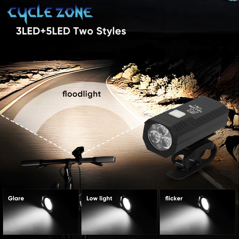 Bike Light Set Front Light with Taillight LED Rechargeable Bicycle Lights 3 Modes Headlight Easy to Install Night Cycling Lamp