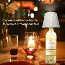 Moderne kabellose Flaschen-Tischlampe, Touch-Steuerung in 3 Farben und stufenlose Dimmung, Nachtlampe für Weinflaschen, Dekor, Schreibtischbeleuchtung
