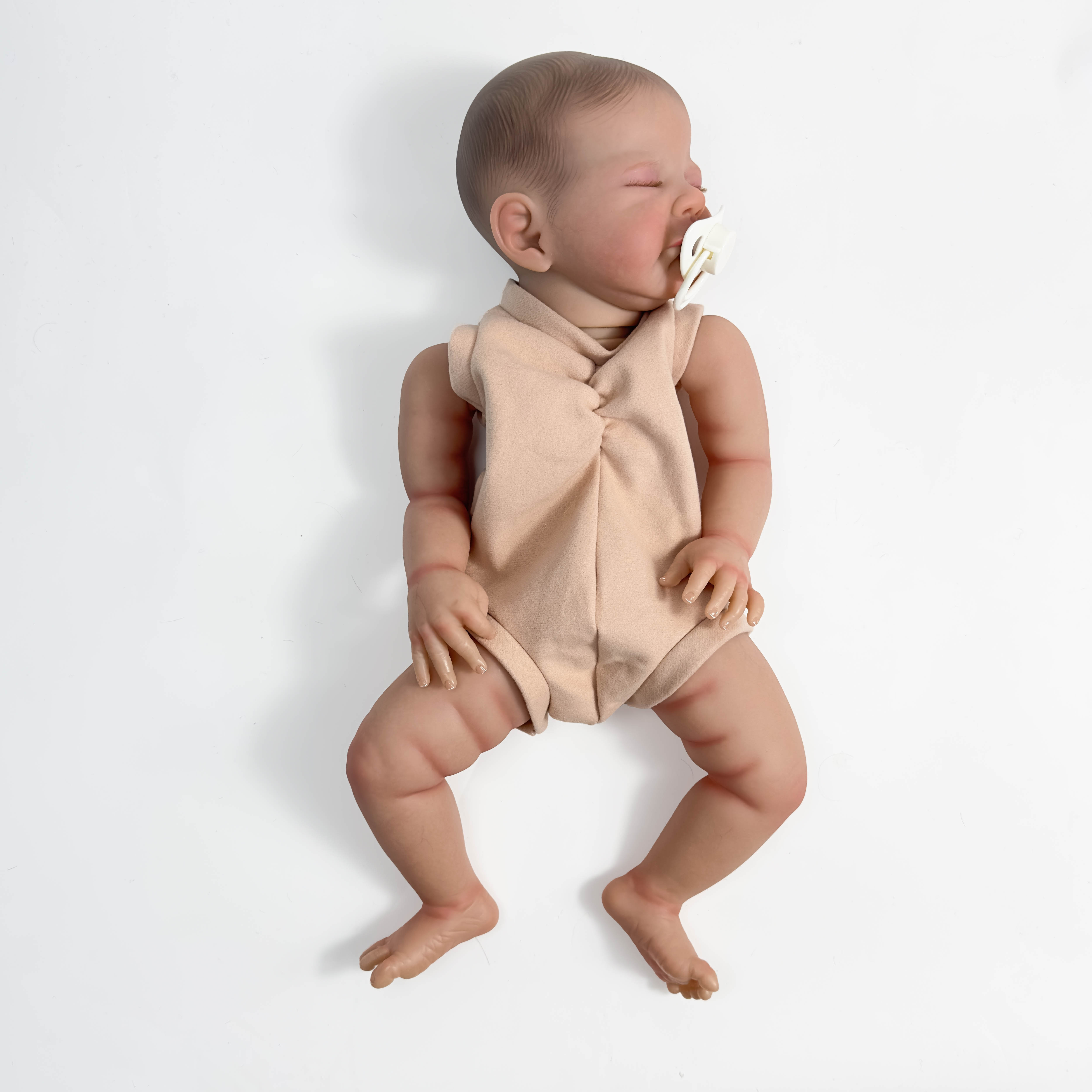 NPK 20 polegadas já pintadas peças de boneca reborn agosto dormindo bebê pintura 3D com veias visíveis corpo de pano incluído