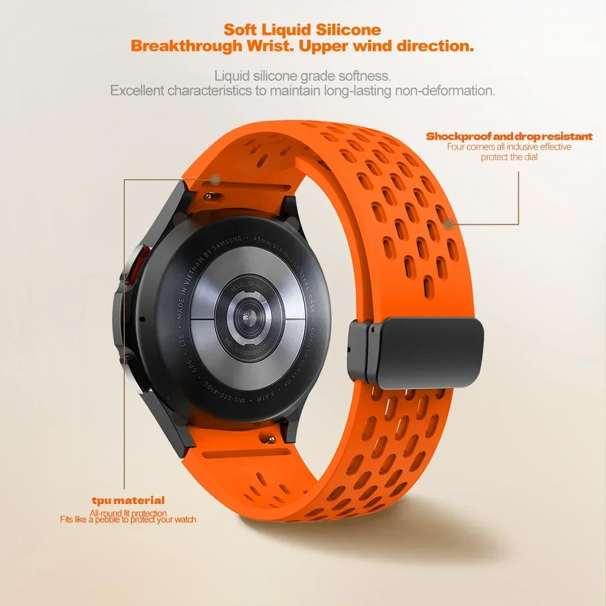 Correa para Samsung Galaxy Watch 7 FE 6 Classic 43mm 47mm 5Pro 45mm hebilla magnética pulsera deportiva para Galaxy Watch 6 5 4 40mm 44mm