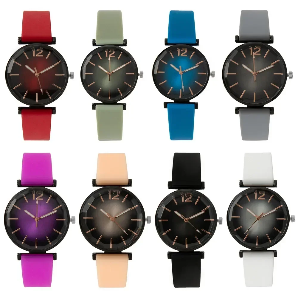 Reloj deportivo de cuarzo con esfera negra Simple para mujer, pulsera informal con correa de silicona verde, gran oferta, 2023