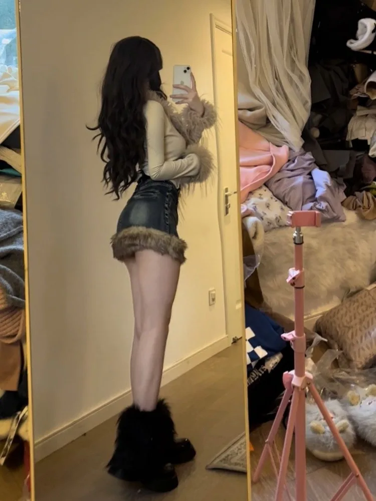 Faldas vaqueras Vintage lavadas de gran tamaño, falda acampanada Sexy de cintura alta para mujer, moda Y2k, Faldas Largas ajustadas que combinan con todo