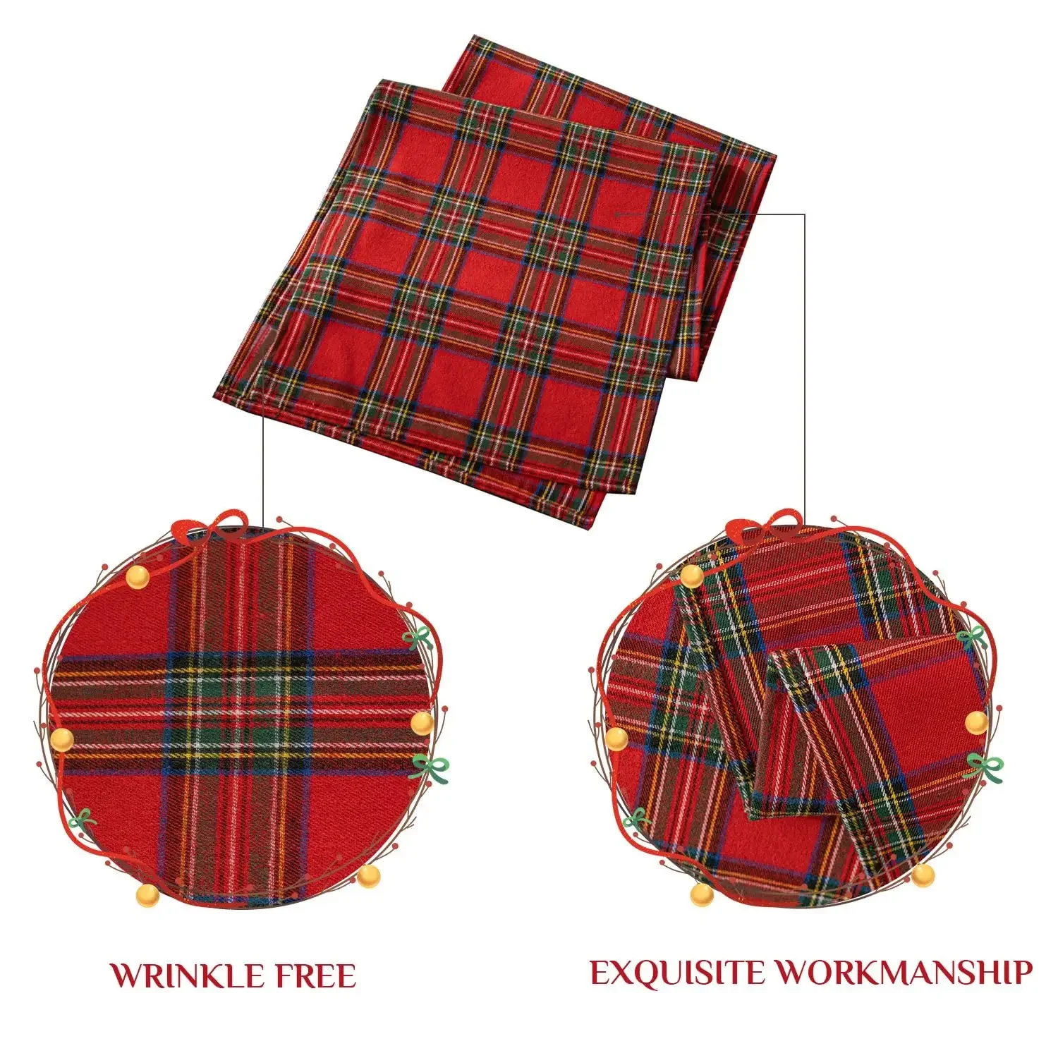 Christmas Table Runner Scottish Tartan Plaid Home Dinning Table Decoration Tablecloth For Festival Christmas Party Table Cover