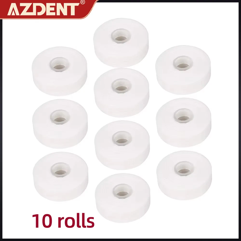 AZDENT 10 Cuộn Dental Flosser Xây Dựng Trong Cuộn Dây Sáp Bạc Hà Hương Vị Châu Âu Thay Thế Dây Dẹt Chỉ Nha Khoa 50M/Cuộn
