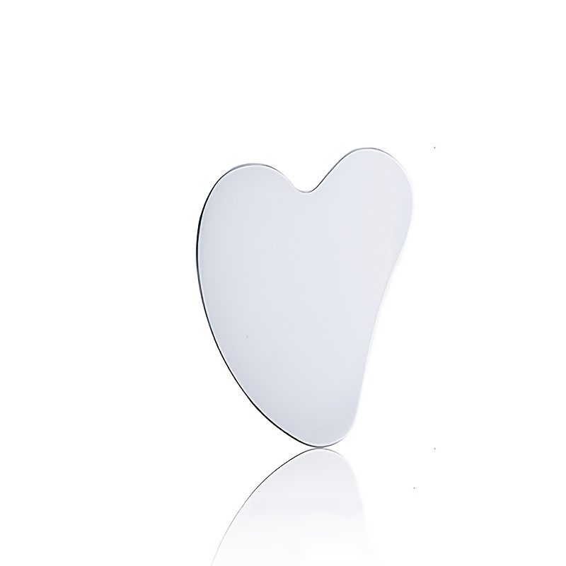 Gua sha placa formato de coração, aço inoxidável, massagem muscular, terapia de tecido, placa de raspagem, promove a circulação sanguínea, relaxamento corporal