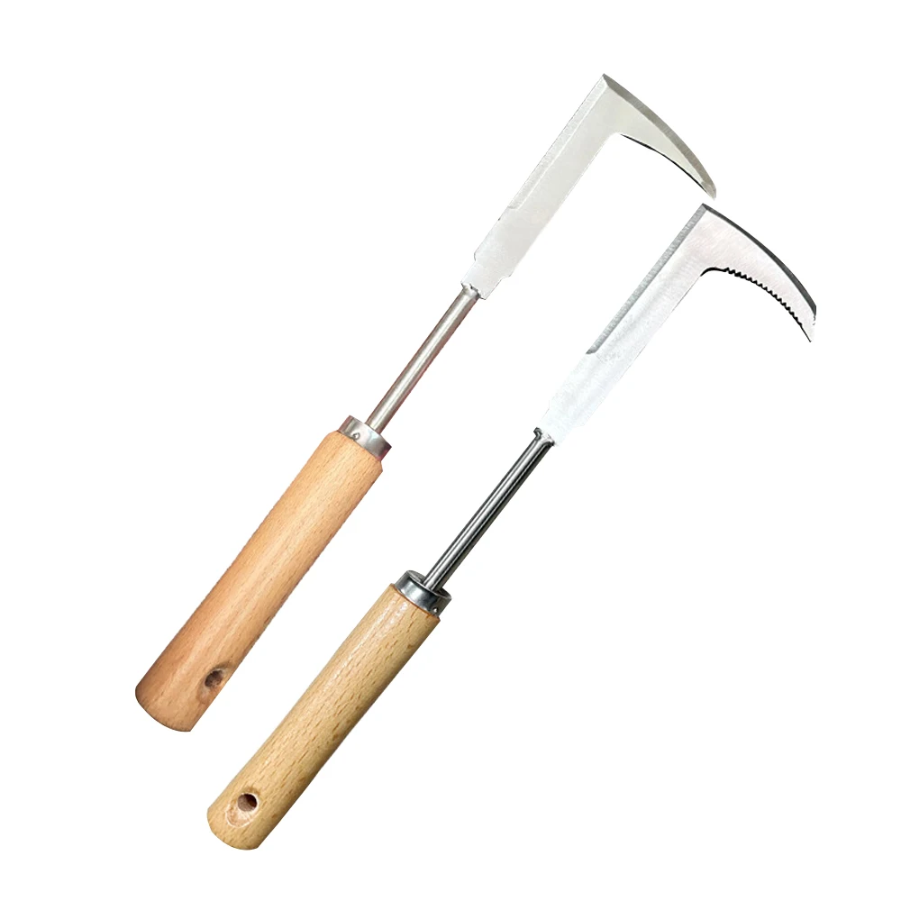 1PC Heavy Duty Carbon Steel Mower Sickle Manual Weeding Tool for Road Cracks and Garden
