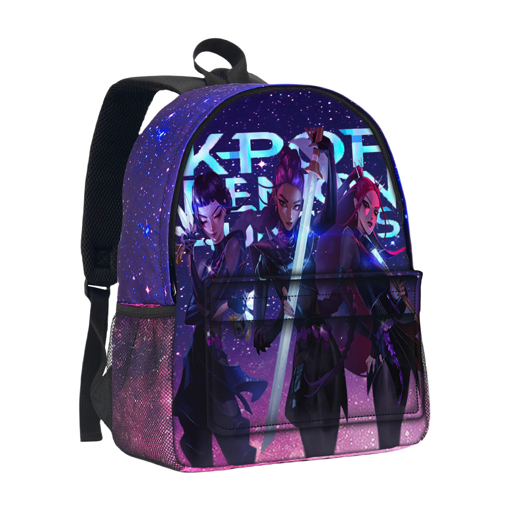 Bolsa de céu estrelado estereoscópico 3D Huntrix Kpop de 16 polegadas, bolsa de céu estrelado de grande capacidade para estudantes de caça de bruxa