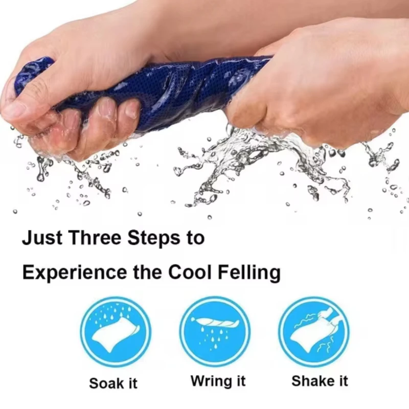 Toalla al aire libre Toalla de hielo redonda envuelta en silicona Toalla fresca suave y transpirable Adecuada para yoga Correr Fitness y otros actividades