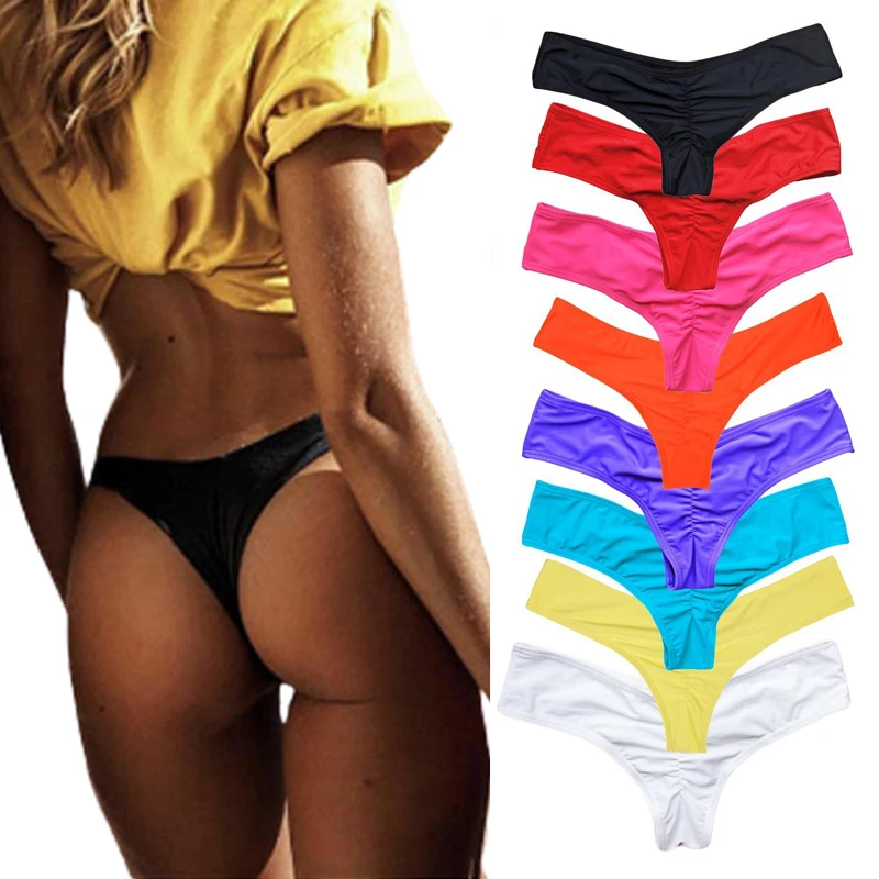 Maillot de bain à la mode pour femmes, plusieurs couleurs unies, plissé, bikini