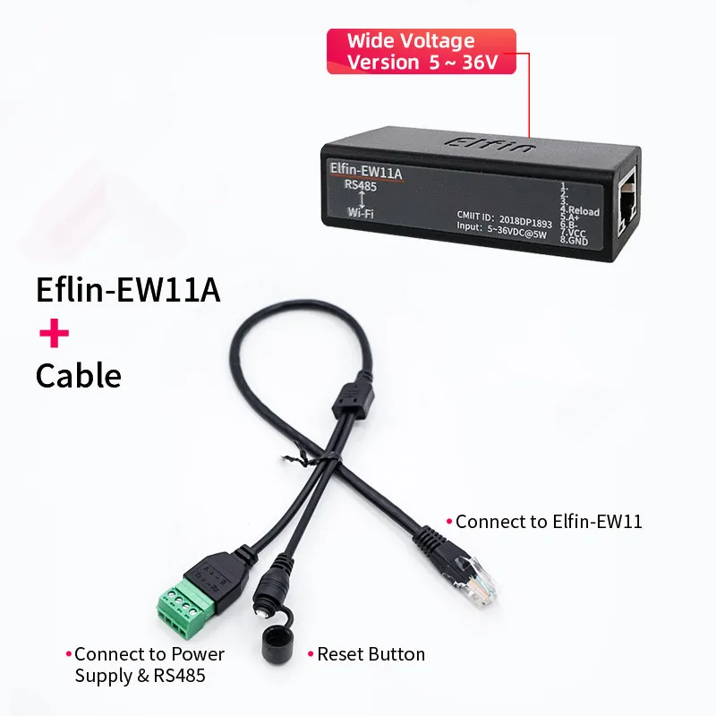 Puerto serie RS485 a dispositivo Serial WiFi, Elfin-EW11 de servidor compatible con TCP/IP, Telnet, Modbus, protocolo TCP, convertidor de transferencia de datos IOT