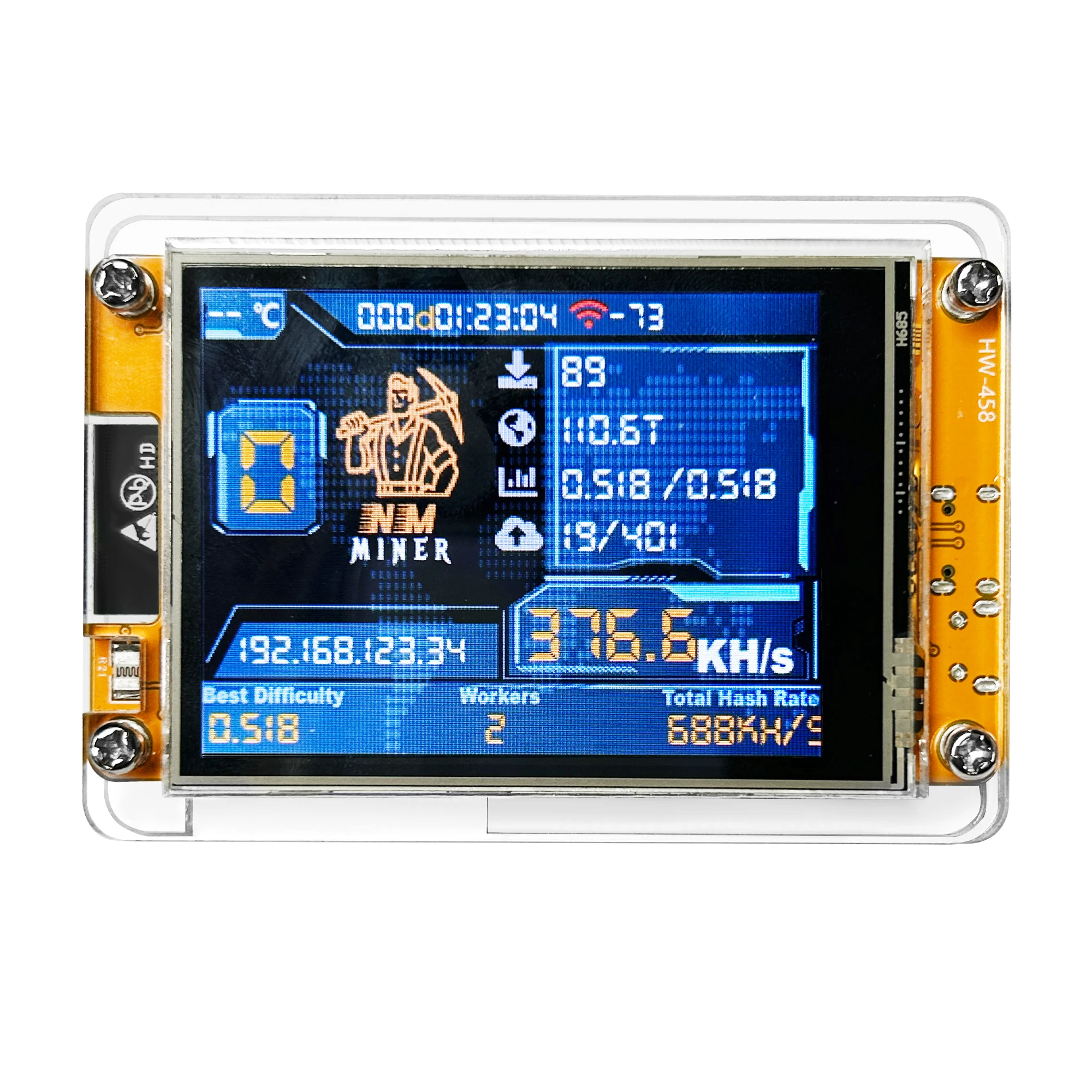 NMMiner NerdMiner CYD Hashrate 377KH/s Lucky Miner ESP32-2432S028 2.8 นิ้วราคาถูก Yello จอแสดงผล Crypto Solo หวย Bitcoin DROOM