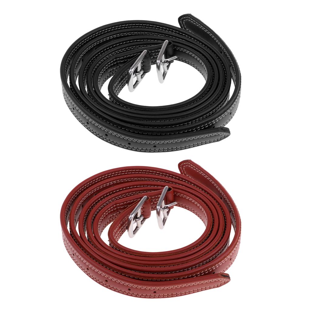 2 uds 51 ''1'' estribos ecuestres para montar a caballo cinturón cuero con acero inoxidable/rojo