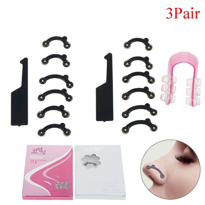 6 ชิ้น/เซ็ต 3 ขนาดใน 1 ความงาม Nose Up Lifting Bridge Shaping คลิปจมูก Reshaper เครื่องมือนวด No Pain Face Corrector ชุดเครื่องมือ