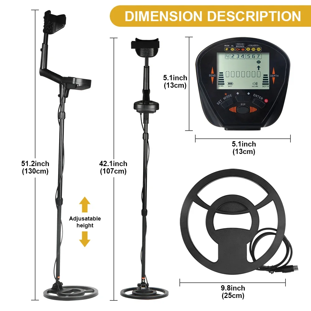 MD830 Metaaldetector Ondergrondse Diepte 2,5 m Hoge precisie Scanner Zoeken Gouddetector Treasure Hunter Detecteren Pinpointer
