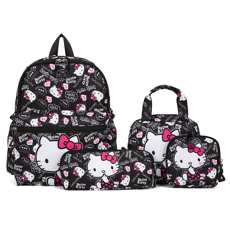 Nowy zestaw plecaków Kuromi Hello Kitty Melody Elementary Nowy czteroczęściowy piórnik szkolny Dziewczęca torba podróżna Torba na lunch dla ucznia