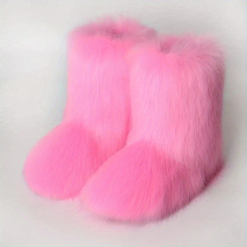 Botas de nieve mullidas para mujer, zapatos cálidos de algodón, a la moda, invierno, Y2K