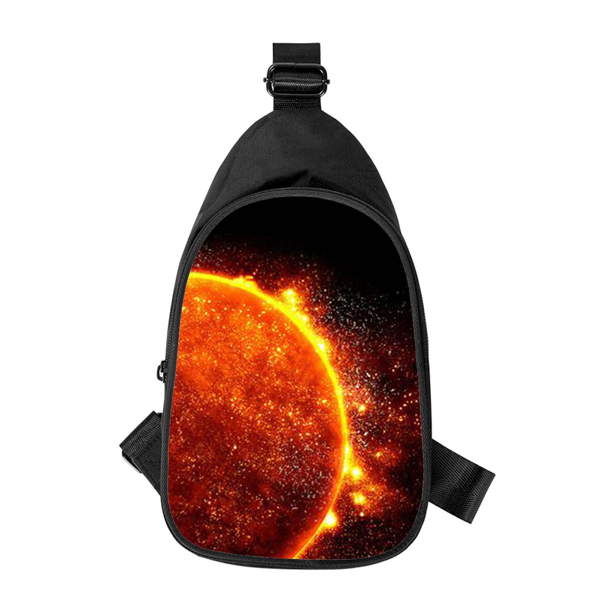Kunst Sonne 3D-Druck neue Männer Kreuz Brusttasche diagonal Frauen Umhängetasche Ehemann Schule Hüft tasche männliche Brust packung