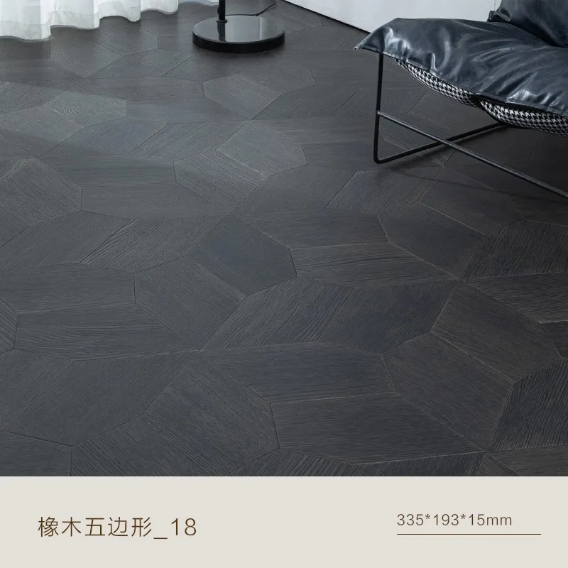 Pisos de madera gris modernos, tablón ancho, madera dura de ingeniería, acabado mate de baja mantenimiento para decoración contemporánea del hogar
