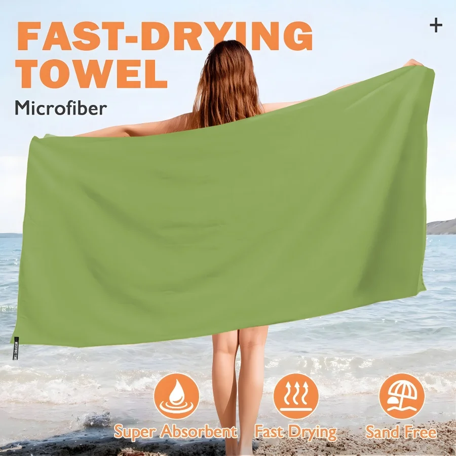 Telo mare asciugamano oversize, spesso in microfibra senza sabbia ad asciugatura rapida 31.5 "x71", asciugamani da bagno morbidi Super assorbenti per uomo, donna