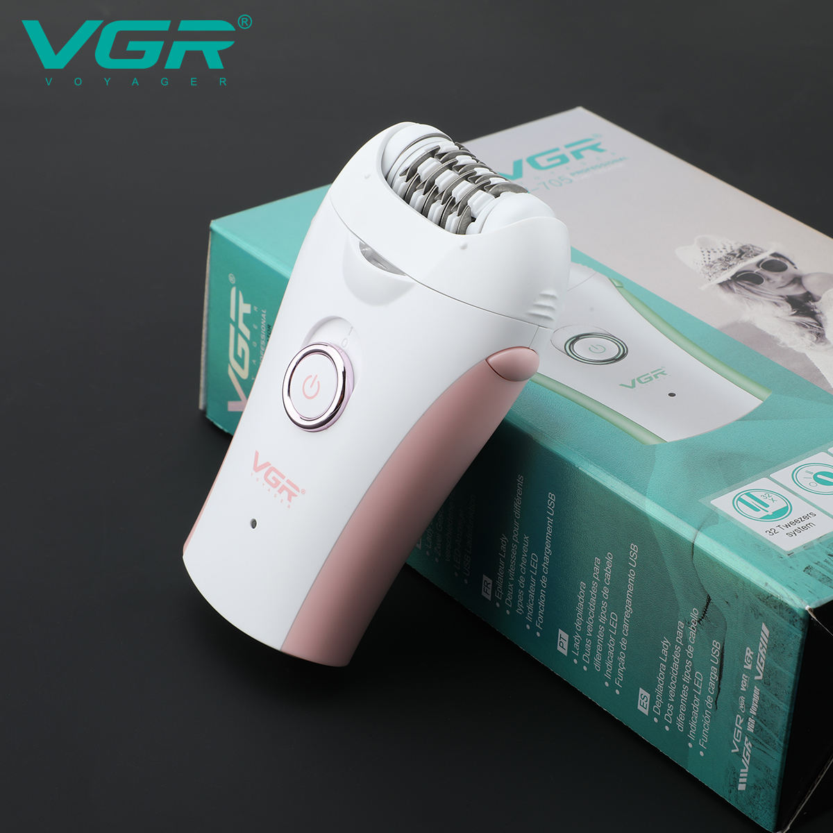 Vgr 705 Epilator Professionele Epilator Haarverwijderaar Oplaadbare Haarverwijderaar Vrouwen Haarverwijderaar Draagbare Elektrische Epilator