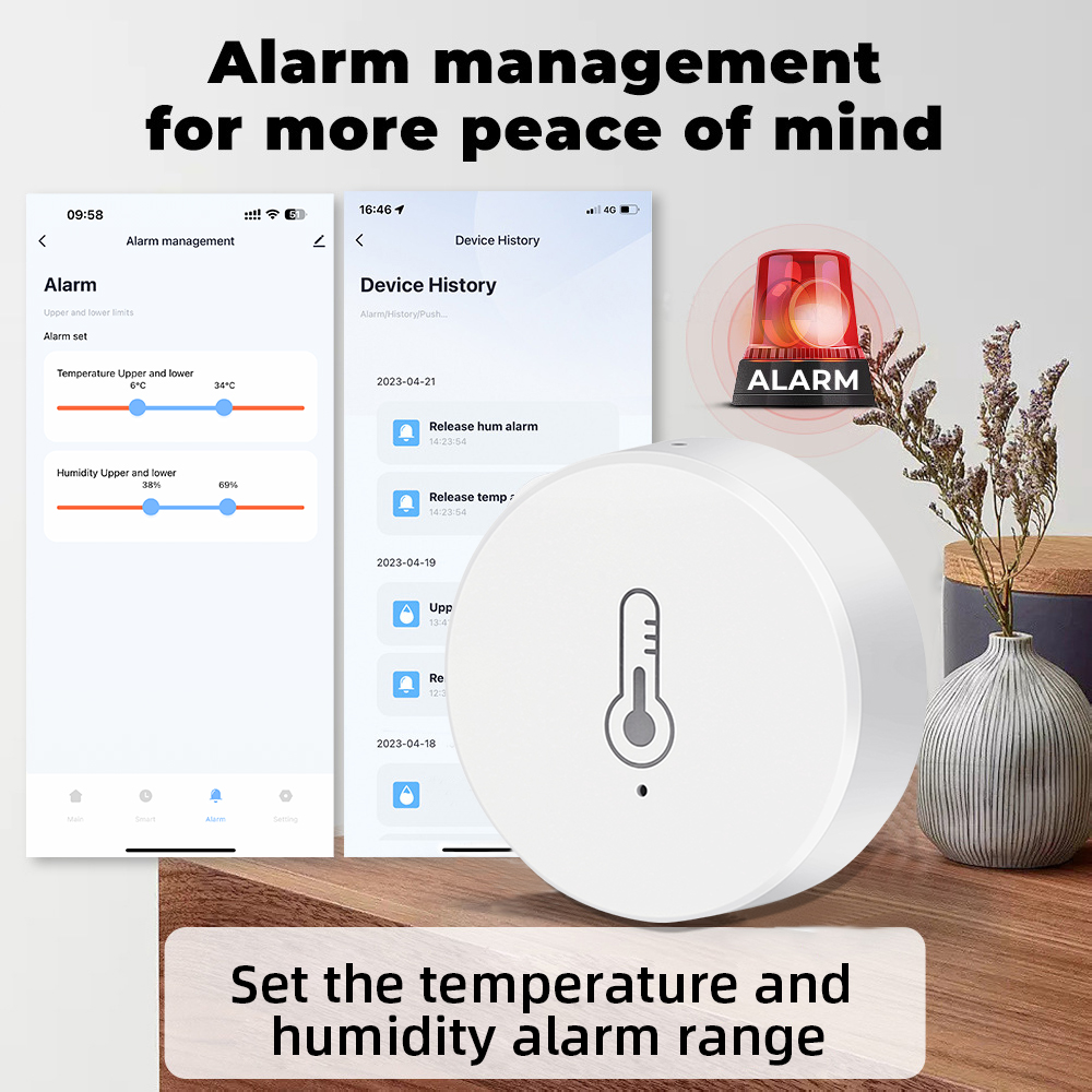 Tuya ZigBee Mini czujnik temperatury i wilgotności inteligentny zdalny monitor domowy współpracuje z bramką Alexa Google Home sterowanie aplikacją głosową