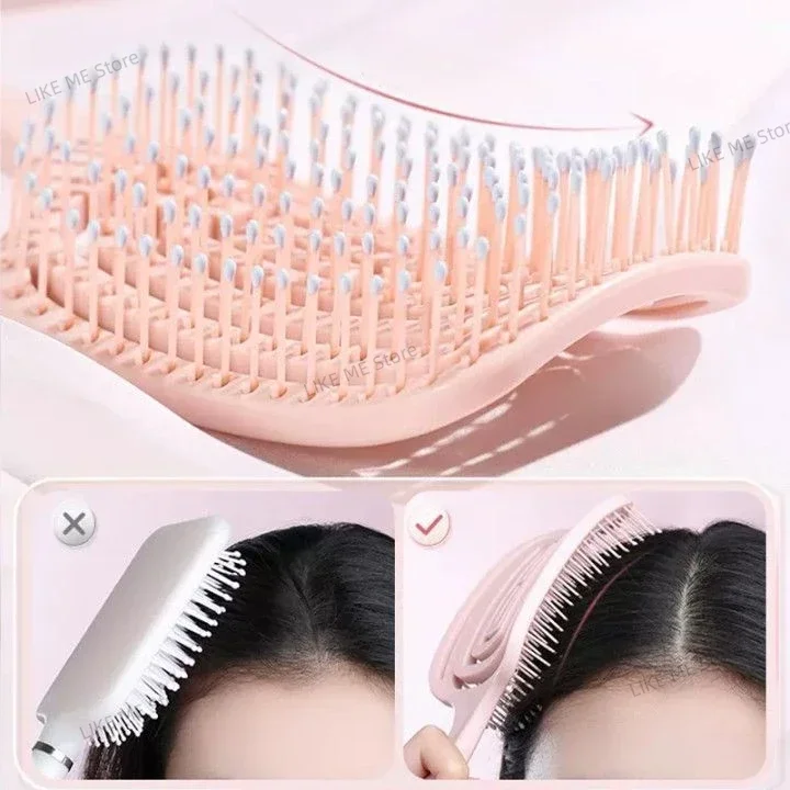 1pc pente de massagem elástica oco para fora escova de cabelo pentes de massagem do couro cabeludo estilo de cabelo desembaraçador secagem rápida ferramenta desembaraçadora