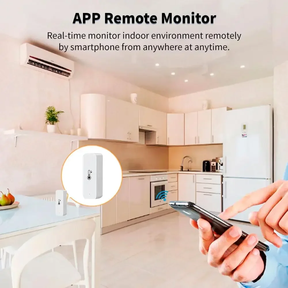 Tuya zigbee inteligente sensor de umidade temperatura app monitor remoto controle voz smartlife app trabalho com alexa google assistente