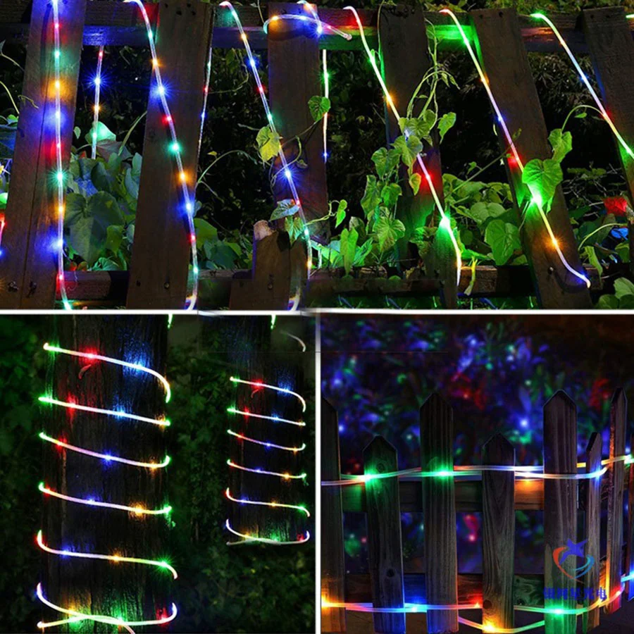 LED ロープチューブストリングライト 10 メートル 20 メートル 30 メートル屋外 8 モードクリスマスフェアリーライトガーランド DIY パーティー結婚式の庭のフェンスの装飾