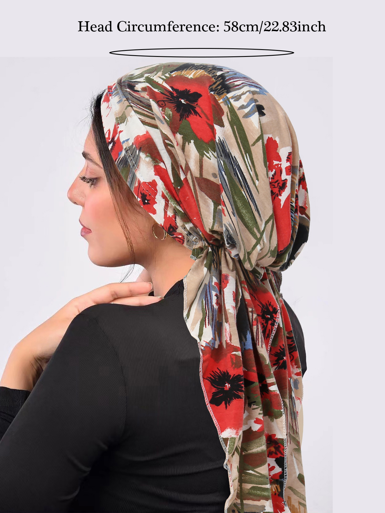 Ramadan Moslim Hijab Caps Wrap Head Zacht Elastisch Lange Staart Tulband Motorkap Mode Print Hoofdtooi Draagbaar