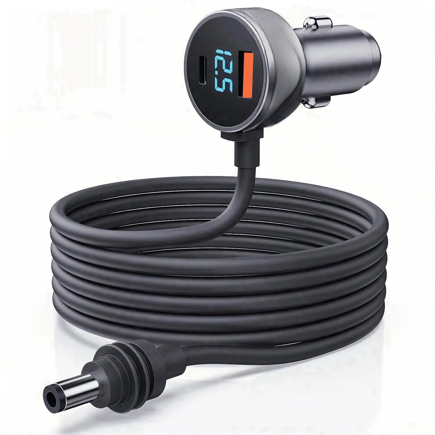 Зарядное устройство Starlink Mini Dual USB Автомобильное зарядное устройство 12 В-24 В Автомобили 2 м/300 см Кабель постоянного тока Цифровой вольтметр Водонепроницаемый удлинительный кабель