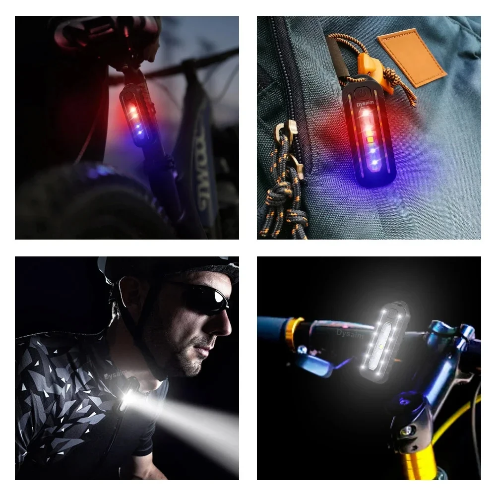 ชาร์จ USB ไฟฉาย LED ทํางานพวงกุญแจไฟฉายสําหรับตํารวจไหล่คลิปไฟเตือนกระพริบโคมไฟกลางแจ้ง