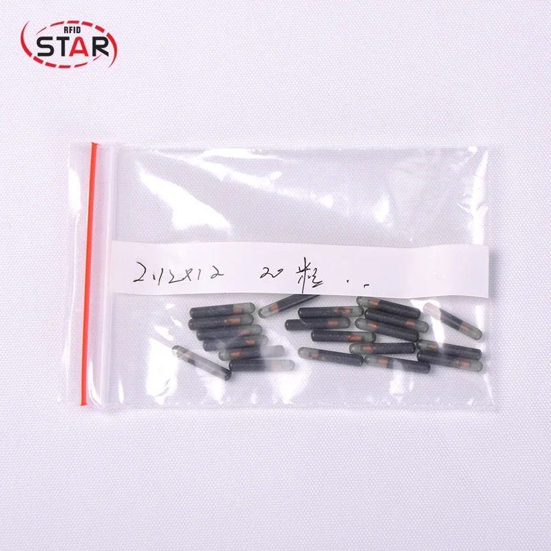 10 stks 13.56 mhz nfc huisdier microchip 2.12*12mm injecteerbare rfid capsule glas tag dier microchip met Goede chemische stabiliteit ICAR